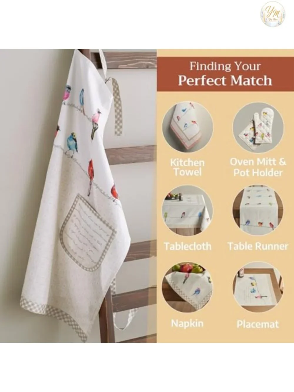 100% Cotton Adjustable Apron with Pockets, Chef Cooking, Gardening, Server Maid